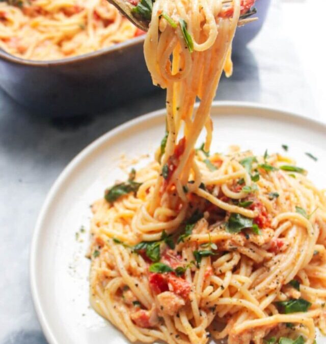 Baked Burrata Spaghetti Recipe