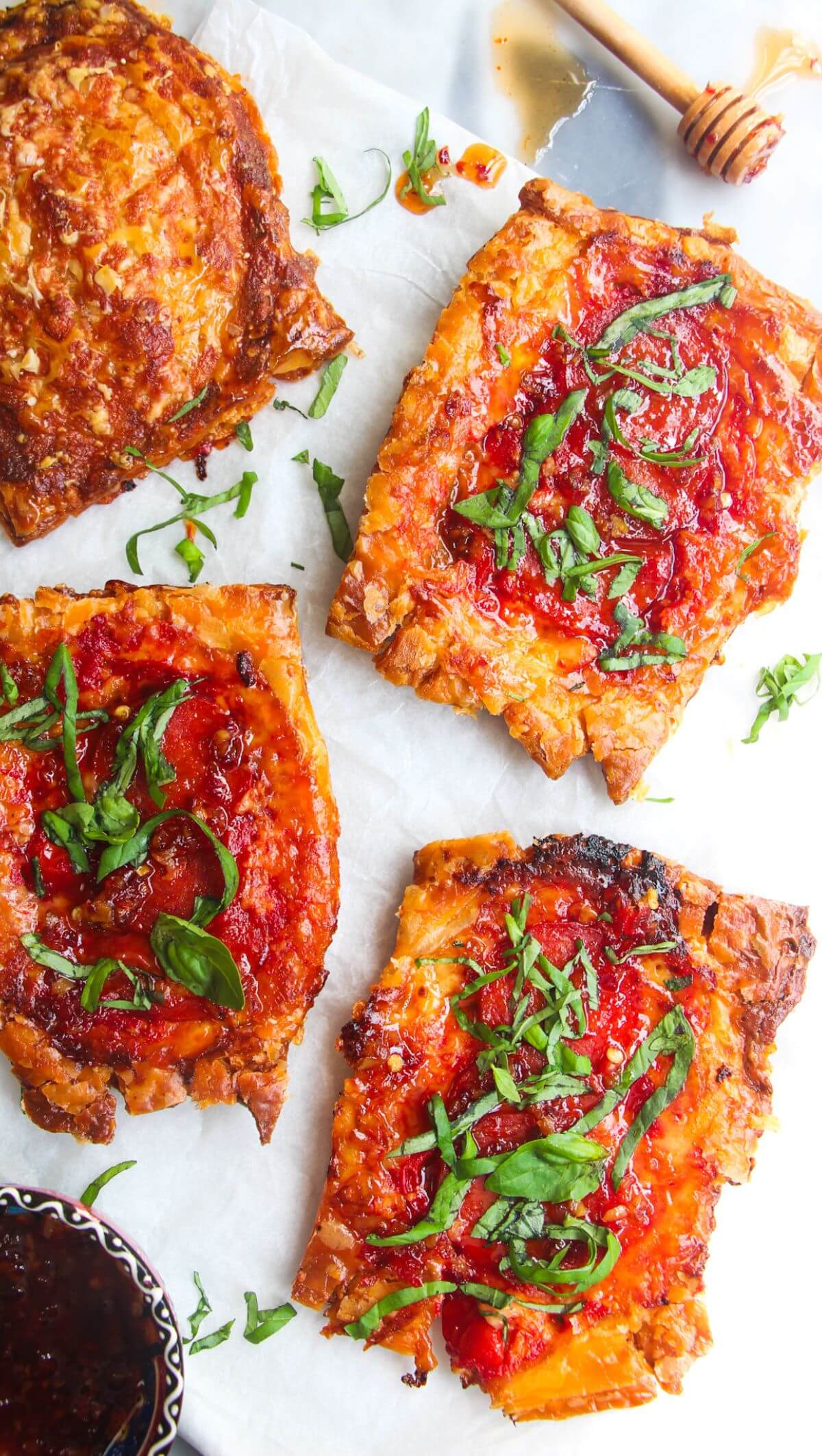 Upside Down Puff Pastry Pizza Tarts