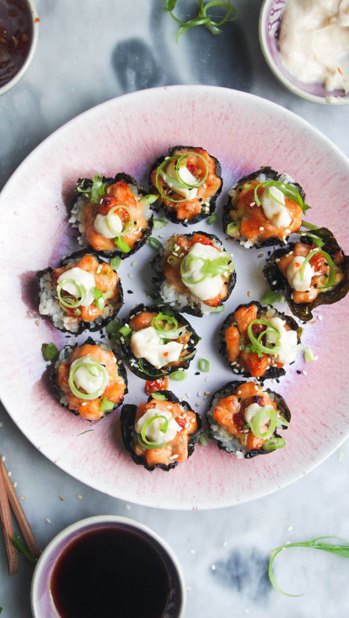 Easy Baked Salmon Sushi Cups