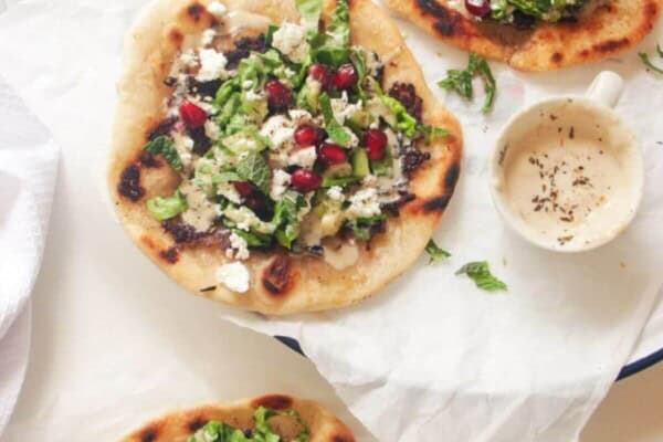 Three smash kebab tacos in a serving bowl.