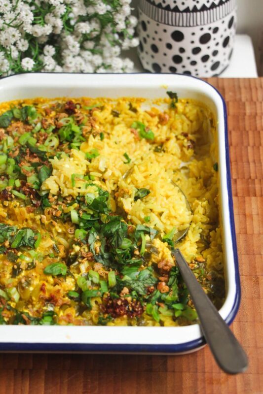 Life Changing Loaded Baked Rice - Dished by Kate