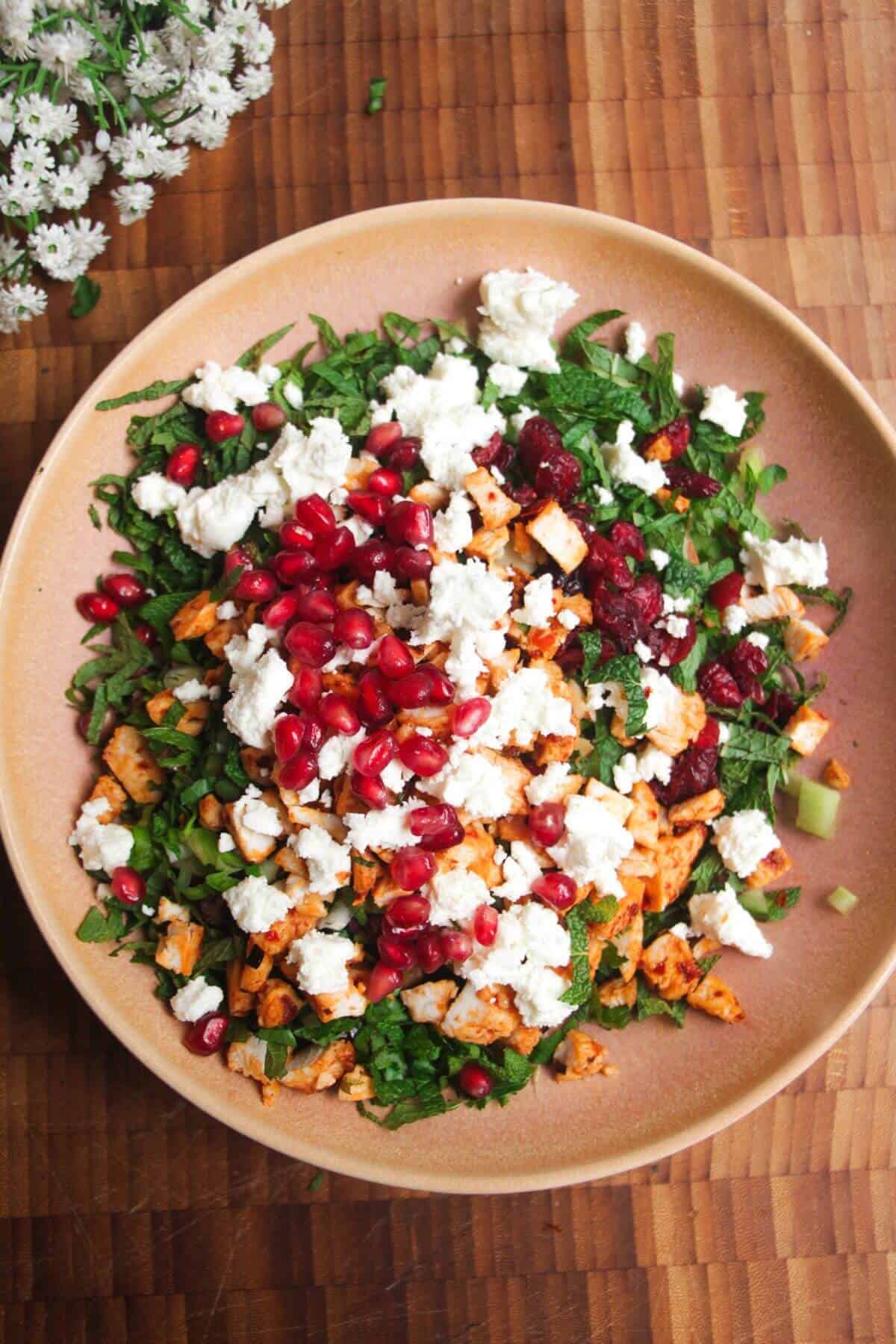 Mediterranean Crispy Rice Salad - Dished by Kate