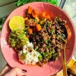 Holding viral cottage cheese beef bowl.