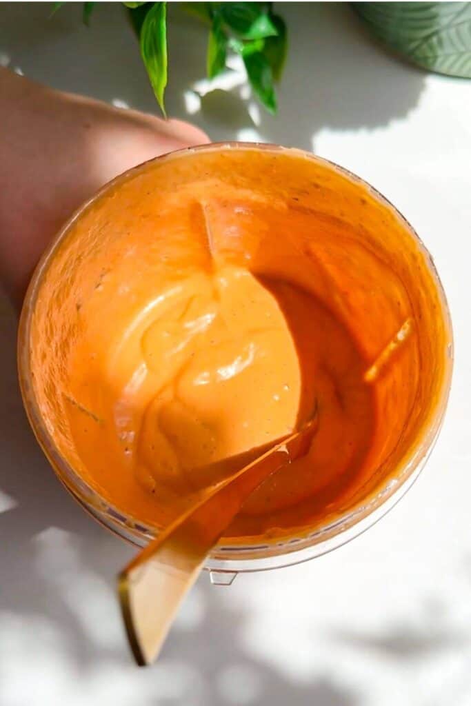 Blended 'Marry Me' dressing in a blender.