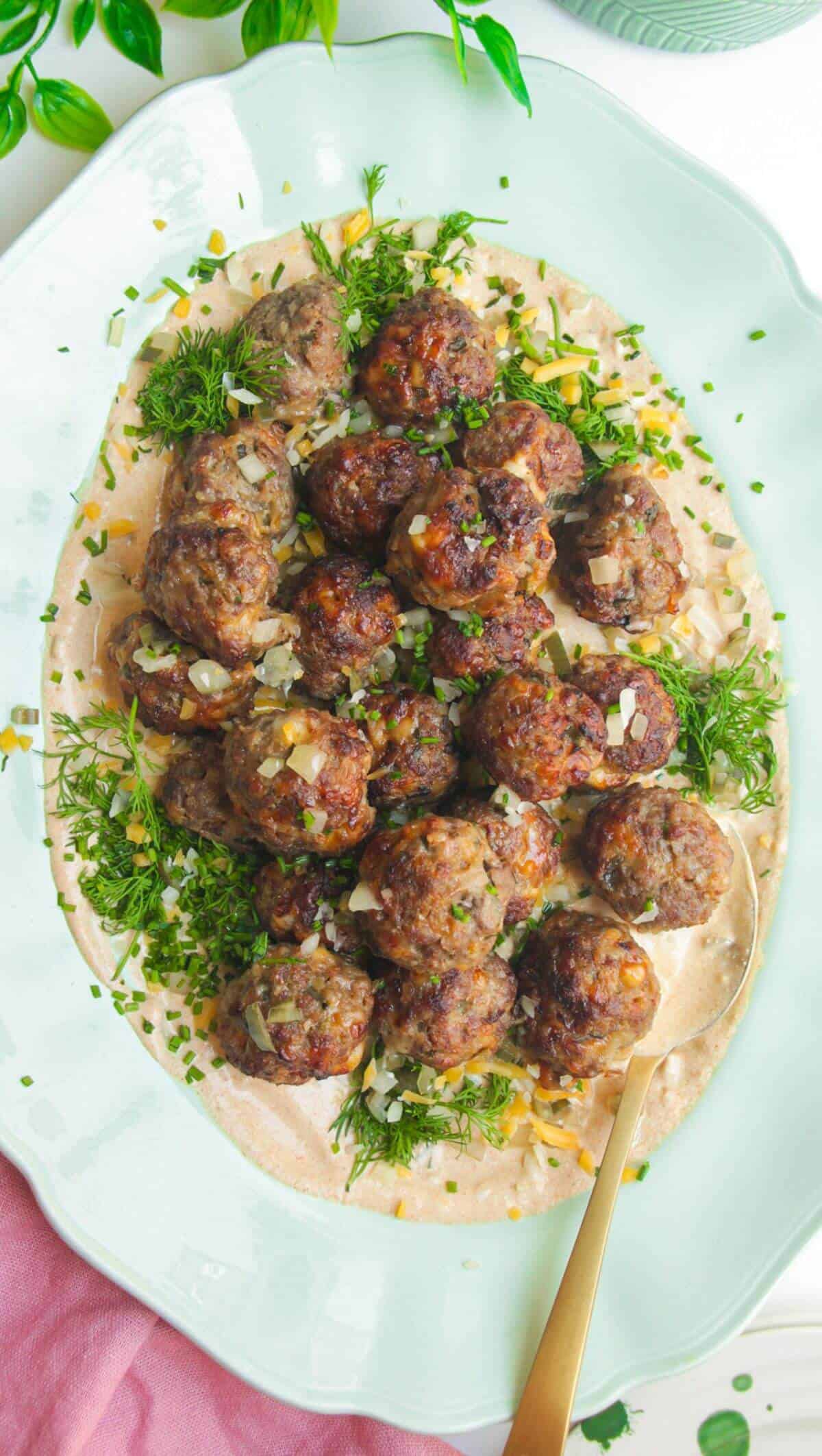 High-Protein Cheeseburger Meatballs