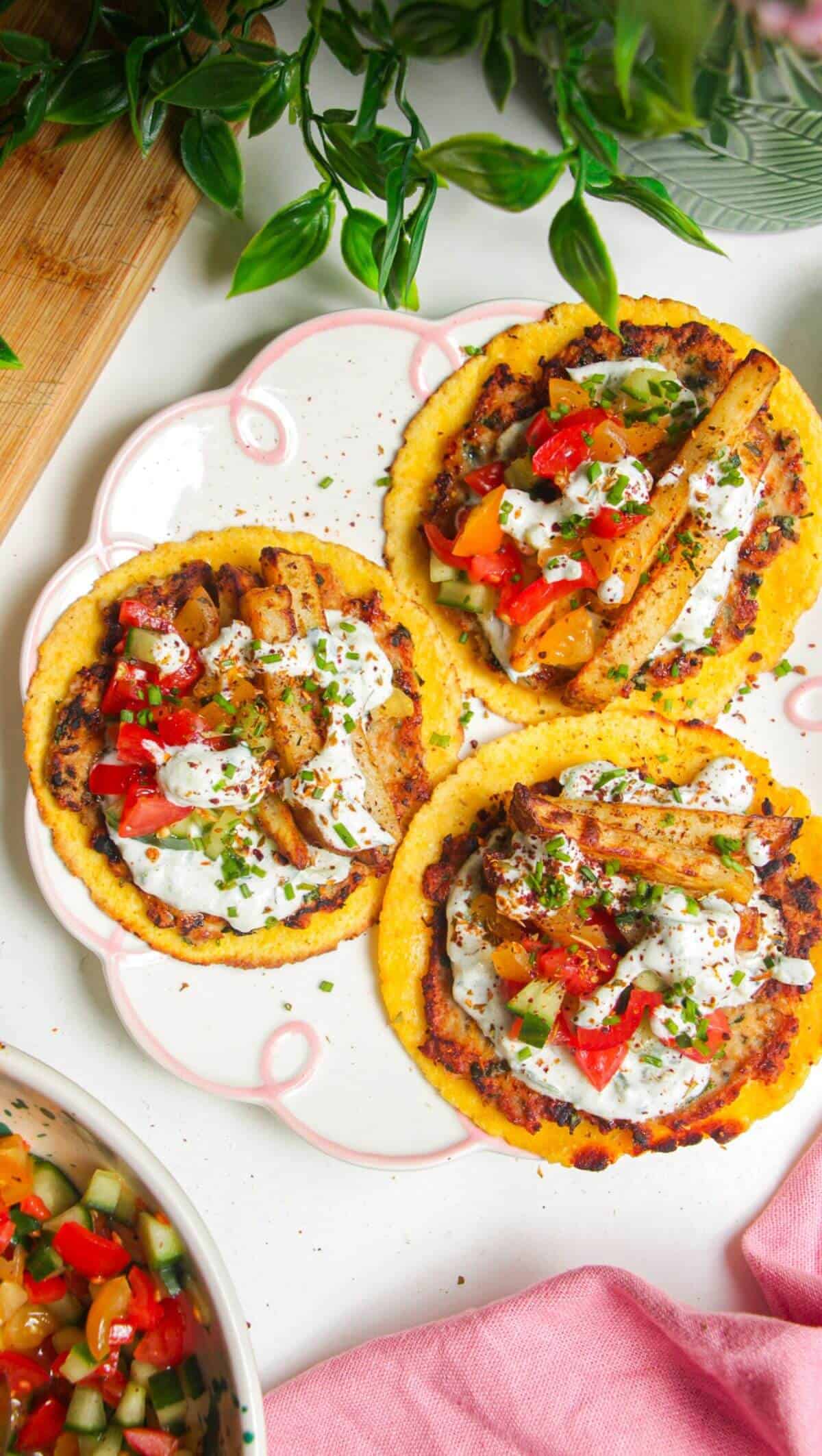 Chicken Gyros Smash Tacos